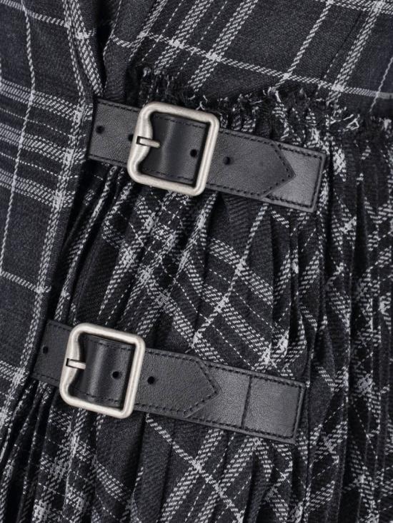 25FW 버버리 체크 울 블랜드킬트 미디 드레스 8116016C3840 Grey - BURBERRY