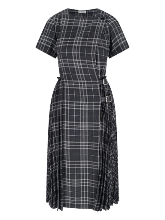 25FW 버버리 체크 울 블랜드킬트 미디 드레스 8116016C3840 Grey