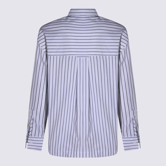 26SS 아미 스트라이프 코튼 아미 드 하트 와이드 셔츠 USH808CO0220A074 White - AMI