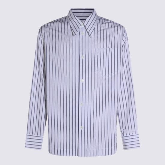 26SS 아미 스트라이프 코튼 아미 드 하트 와이드 셔츠 USH808CO0220A074 White - AMI