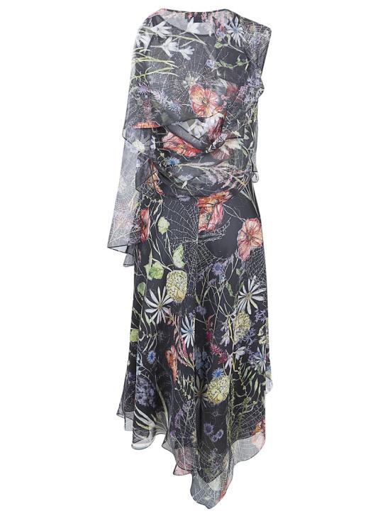 26SS 알렉산더 맥퀸 미디 원피스 858353QCAMO1000 Black - ALEXANDER MCQUEEN