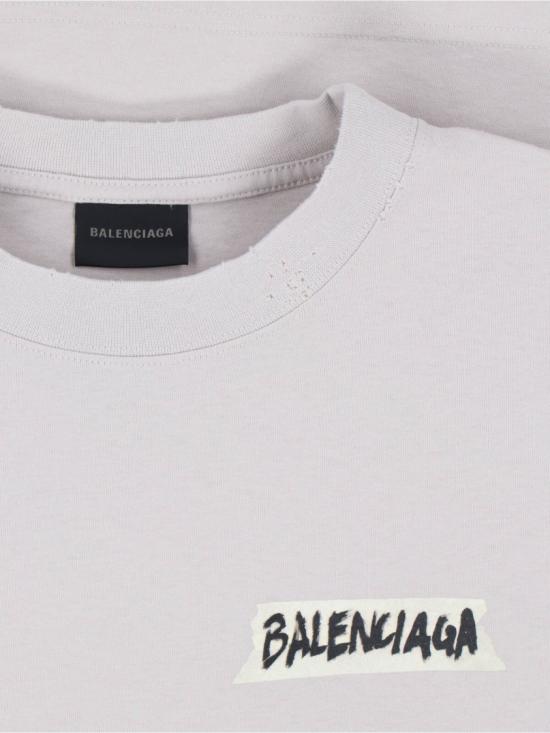 26SS 발렌시아가 마스킹 테이프 티셔츠 850990 TTVL69012 White - BALENCIAGA