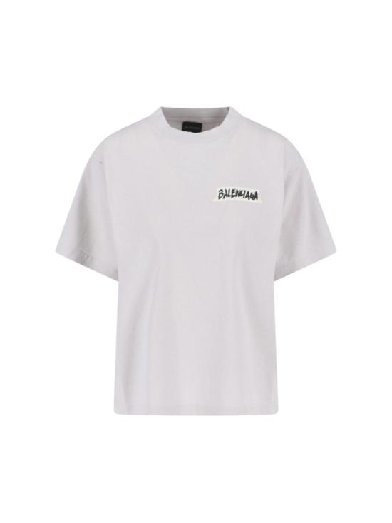 26SS 발렌시아가 마스킹 테이프 티셔츠 850990 TTVL69012 White