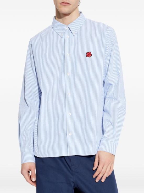 26SS 겐조 보케 플라워 엠브로이더드 캐주얼 셔츠 FG55CH4109KB 67 Blue - KENZO