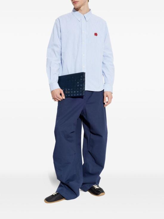 26SS 겐조 보케 플라워 엠브로이더드 캐주얼 셔츠 FG55CH4109KB 67 Blue - KENZO