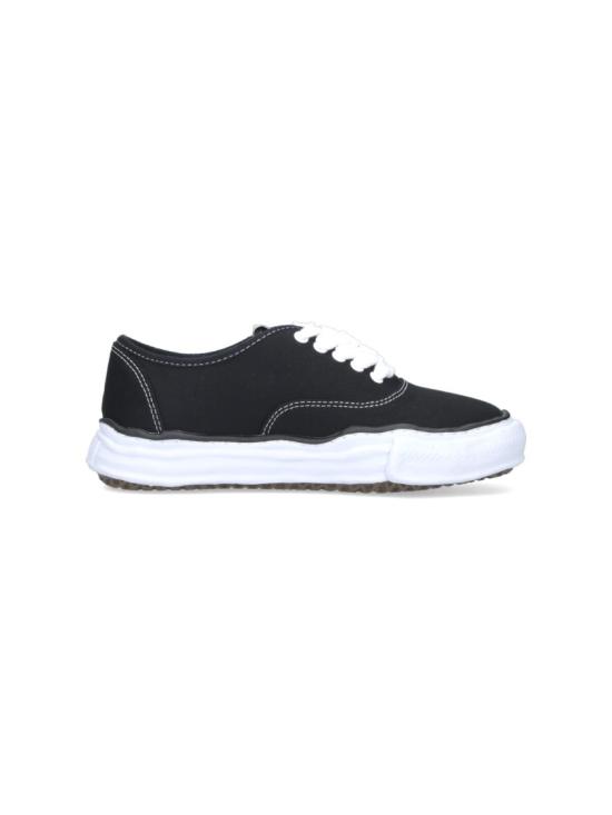 26SS 메종 미하라 야스히로 베이커 OG 솔 캔버스 로우 컷 A02FW704BLACK