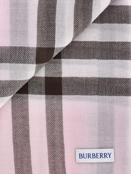 26SS 버버리 와이드 체크 울 스카프 8114135C2902 Pink - BURBERRY