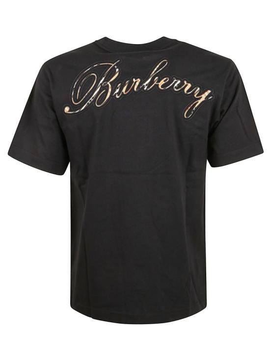 26SS 버버리 체크 커시브 로고 코튼 티셔츠 8119183 A1189 Black - BURBERRY