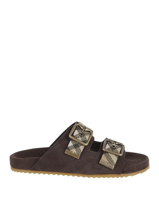 26SS 버버리 더블 버클 체크 샌들 8118613 C1170 Black