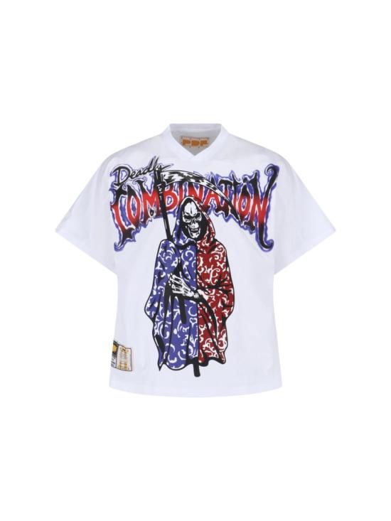 26SS 피디에프 반팔 티셔츠 DFM54038TJ101DEAD White