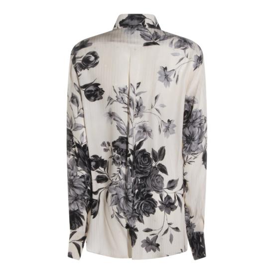 26SS 돌체앤가바나 플라워 부케 프린트 골드 자카드 셔츠 G5NP9TIS1Z0HK5SP White - DOLCE & GABBANA