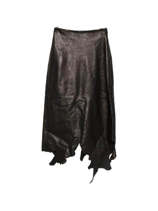 26SS 디젤 L-tron 레더 미디 스커트 A22301 0EGEW 9XX Black