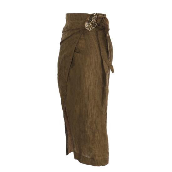  Hamoulet 미디 스커트 VEGA Brown - HAMOULET