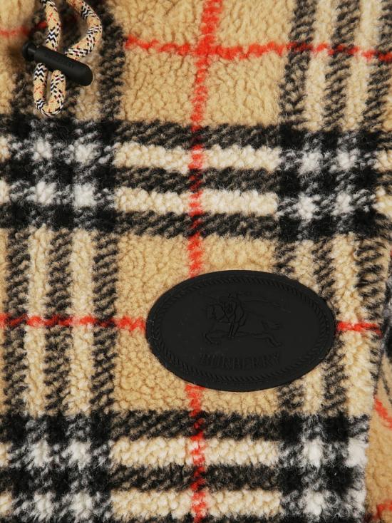 26SS 버버리 크롭 체크 플리스 후드 자켓 8118929 B9368 Brown - BURBERRY