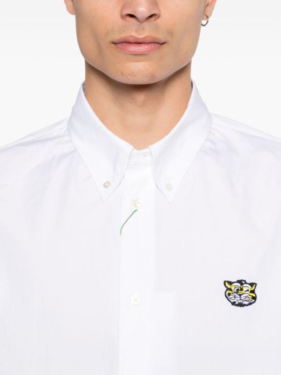 26SS 겐조 와일드 타이거 쇼트 슬리브 셔츠 FG55CH1099LI 01 White - KENZO