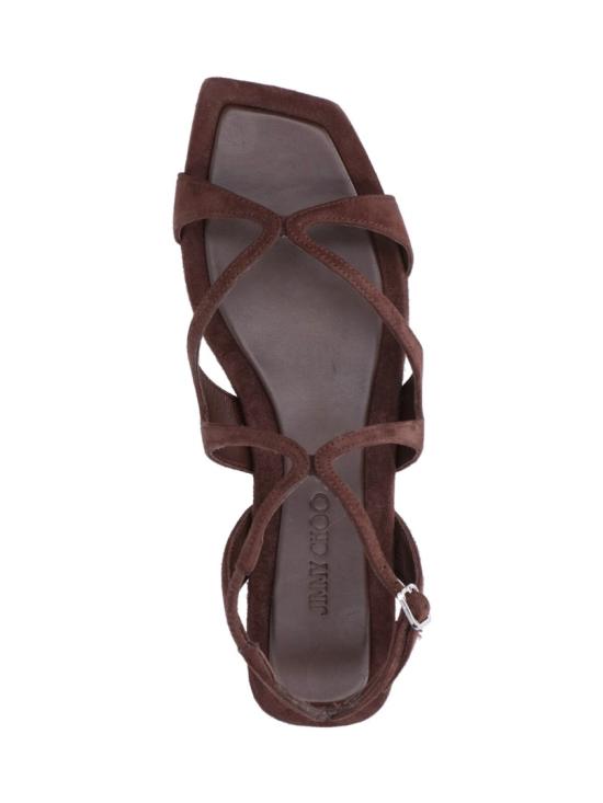 26SS 지미추 샌들 AYLA FLAT SUECHOCOLATE Brown - JIMMY CHOO