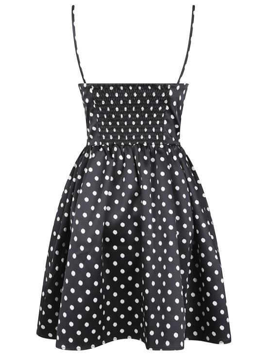26SS 가니 폴카 도트 새틴 미니 드레스 A1030193099 Black - GANNI