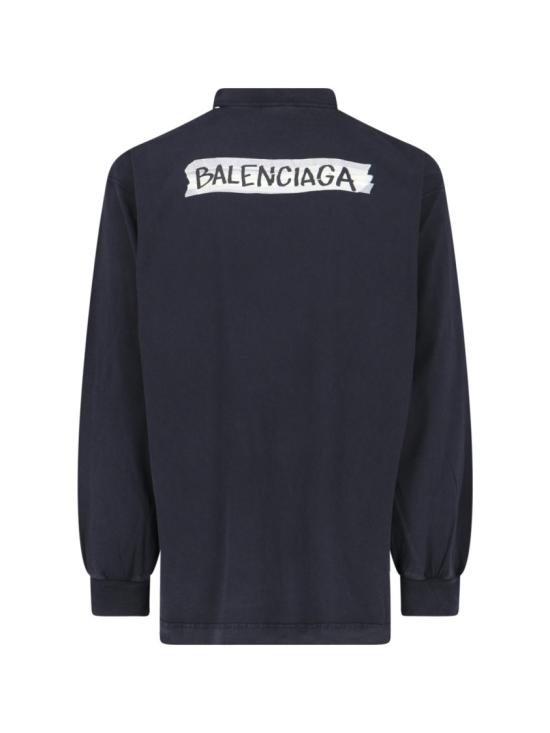 26SS 발렌시아가 마스킹 테이프 라지 핏 롱 슬리브 티셔츠 850404 TTVL61041 Black - BALENCIAGA