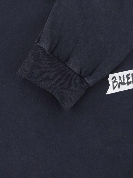 26SS 발렌시아가 마스킹 테이프 라지 핏 롱 슬리브 티셔츠 850404 TTVL61041 Black - BALENCIAGA