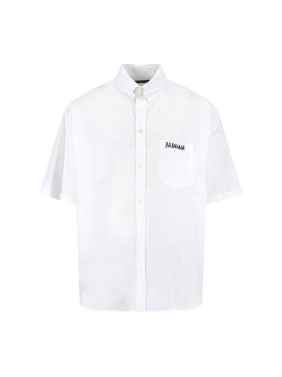 26SS 발렌시아가 마스킹 테이프 라지 핏 롱 슬리브 셔츠 857810 TRM289000 White