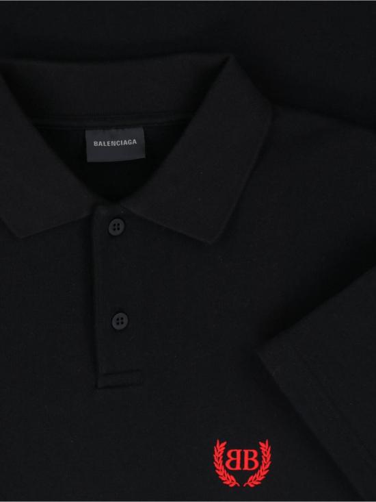 26SS 발렌시아가 로렐 클래식 폴로 셔츠 862367 TSVC61000 Black - BALENCIAGA
