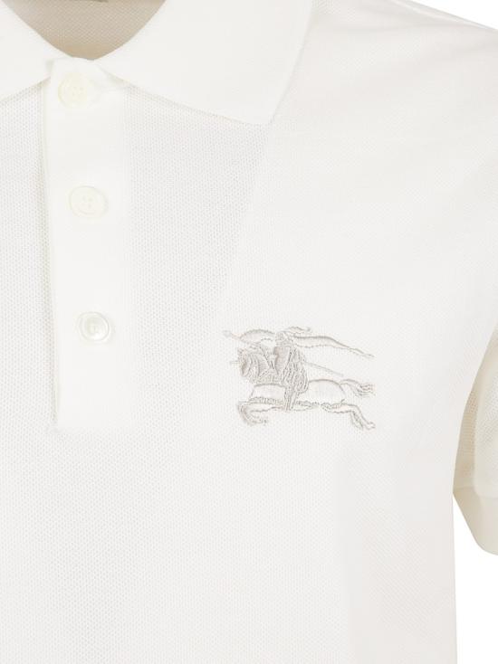 26SS 버버리 메탈릭 EKD 코튼 폴로 셔츠 8119009 B7078 White - BURBERRY