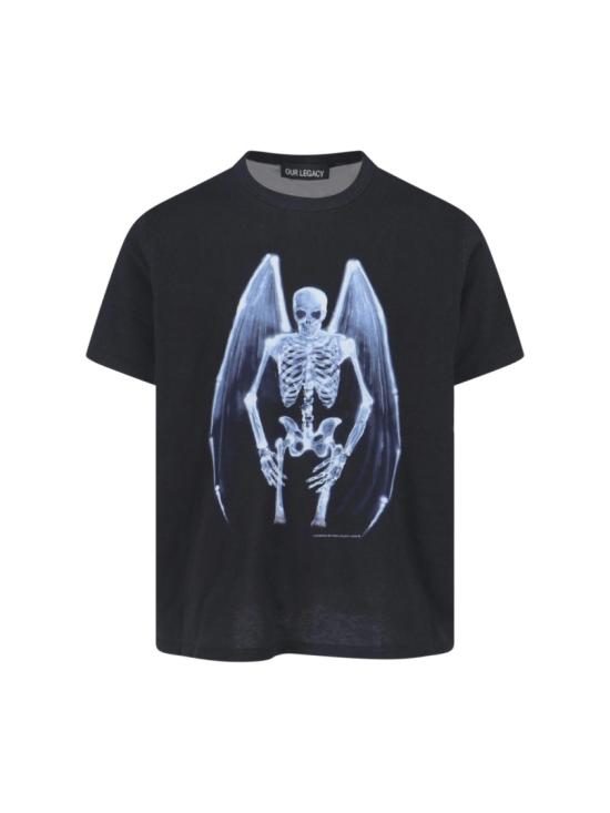 26SS 아워레가시 뉴 박스 티셔츠 폴른 엔젤 프린트 M2266NFFALLEN ANGEL PRINT Black