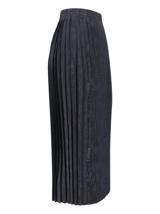 26SS MM6 메종마르지엘라 플리티드 미디 스커트 S52MA0199 M35737002J Black - MM6 MAISON MARGIELA