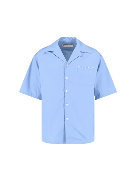 26SS 마르니 로고 포켓 반팔 셔츠 CUMU0213PP USCT88LWB31 Blue