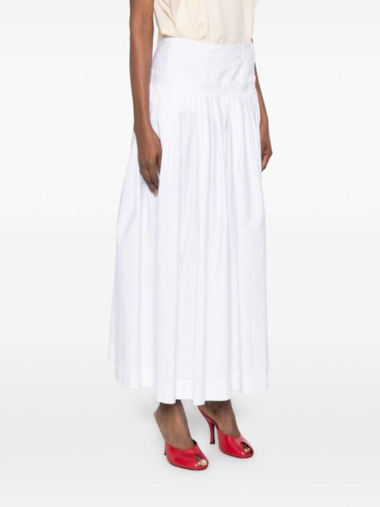26SS 랑방 미디 스커트 RW ST0102 6166 P26 00 White - LANVIN