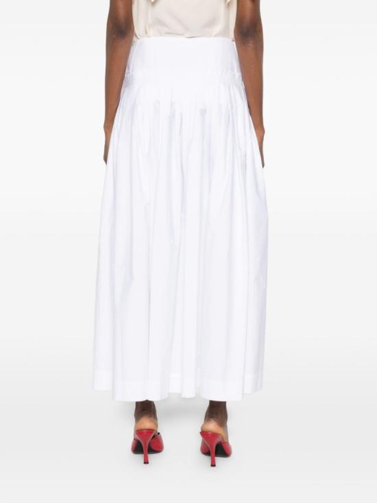 26SS 랑방 미디 스커트 RW ST0102 6166 P26 00 White - LANVIN
