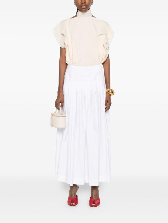 26SS 랑방 미디 스커트 RW ST0102 6166 P26 00 White - LANVIN