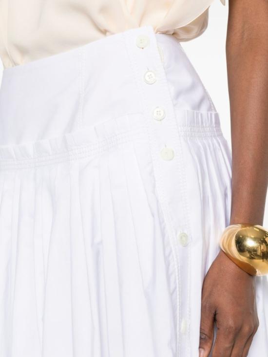 26SS 랑방 미디 스커트 RW ST0102 6166 P26 00 White - LANVIN