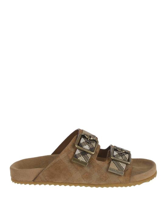 26SS 버버리 체크 스웨이드 어친 샌들 8121958 C1824 Brown