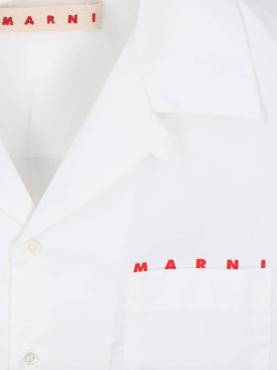 26SS 마르니 로고 포켓 반팔 셔츠 CUMU0213PP USCT88LRW01 White - MARNI