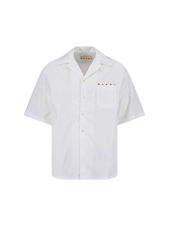26SS 마르니 로고 포켓 반팔 셔츠 CUMU0213PP USCT88LRW01 White