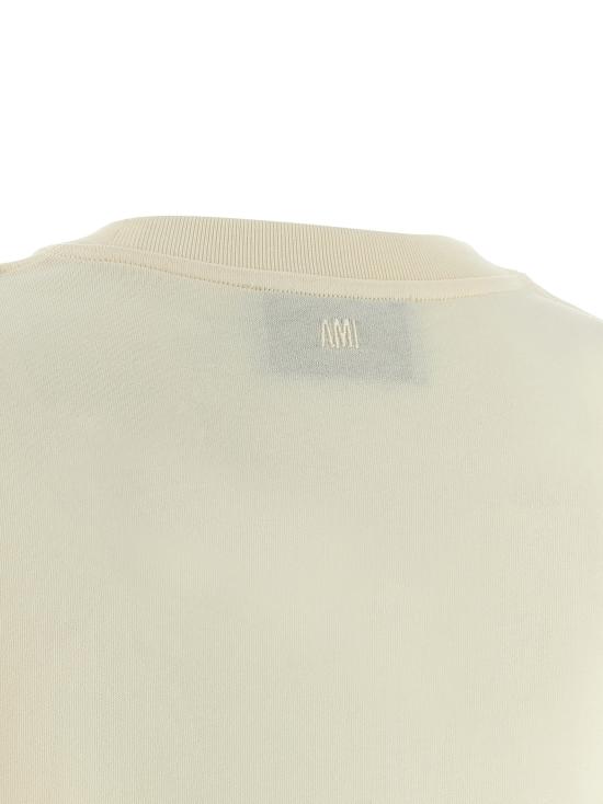 26SS 아미 화이트 코튼 드 하트 엠보스 티셔츠 UTS357726136 Beige - AMI
