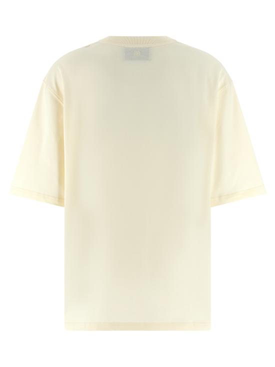 26SS 아미 화이트 코튼 드 하트 엠보스 티셔츠 UTS357726136 Beige - AMI