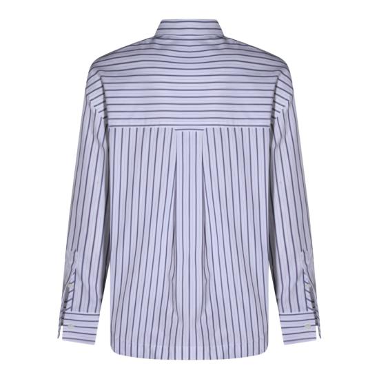 26SS 아미 스트라이프 코튼 아미 드 하트 와이드 셔츠 USH808 CO0220A074 WHITE - AMI