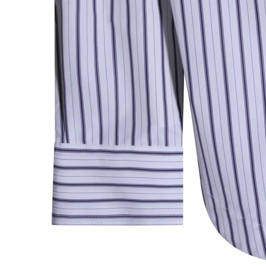 26SS 아미 스트라이프 코튼 아미 드 하트 와이드 셔츠 USH808 CO0220A074 WHITE - AMI