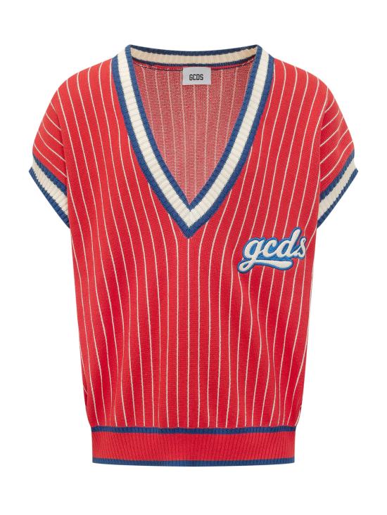 26SS 지씨디에스 스웨터 C1MBQF147K106 436E TOMATO RED BLUE