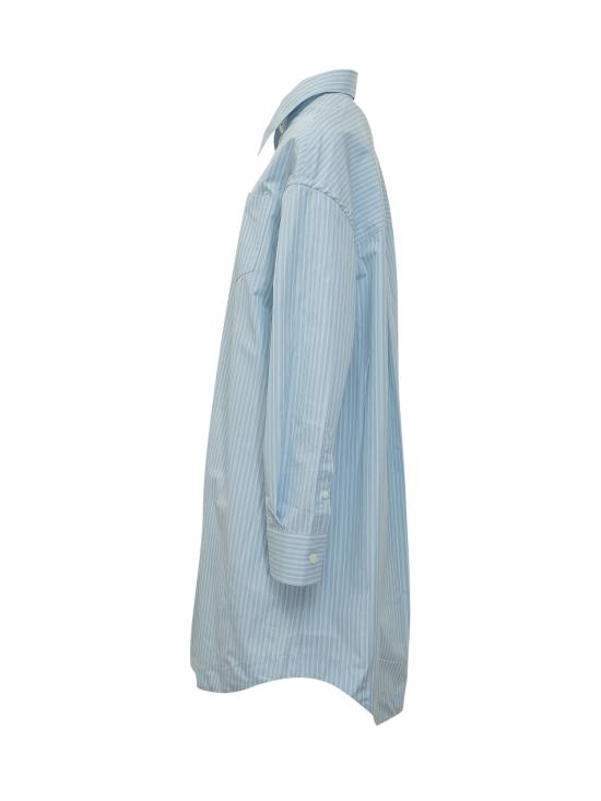 26SS 아미 미디 원피스 UDR663CO0219 4844 BLEU CACHEMIRE BLANC - AMI