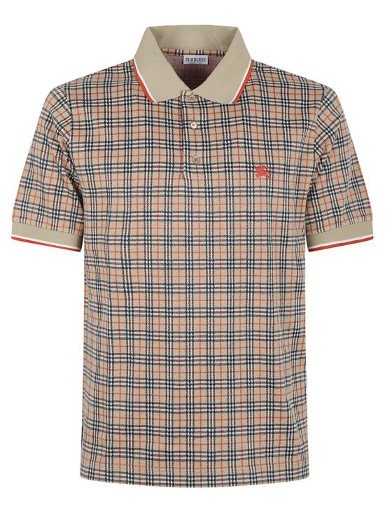26SS 버버리 체크 코튼 블렌드 폴로 셔츠 8119561 B9368 Grey