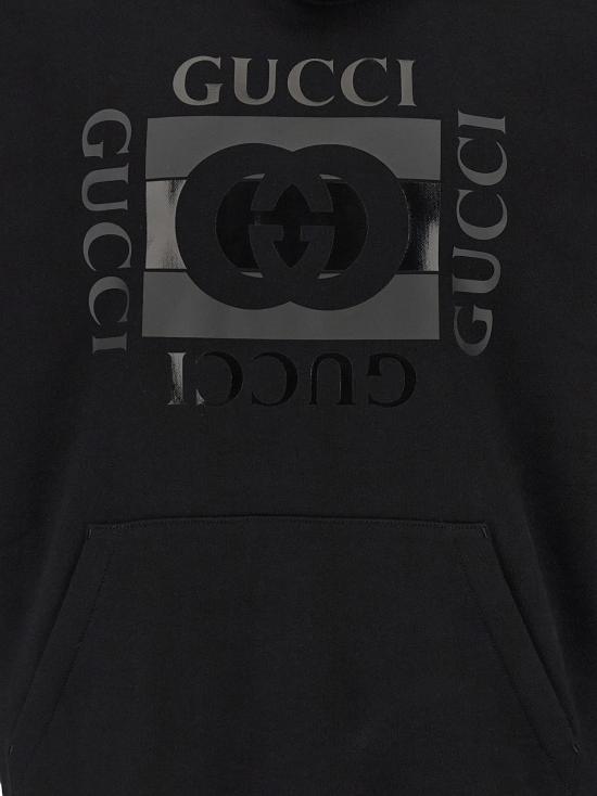 26SS 구찌 프린트 디테일 코튼 저지 스웨트셔츠 855976XJHNH1152 Black - GUCCI
