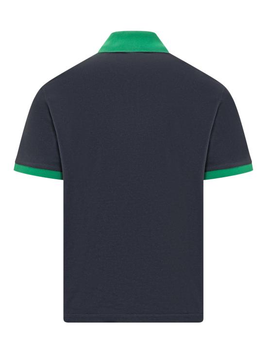 26SS 베르사체 폴로 티셔츠 10240311A17681 2U3I0 DARK NAVY BRIGHT EMERALD - VERSACE