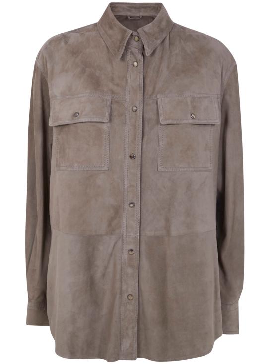 26SS 브루넬로 쿠치넬리 셔츠 MPCAL7436 C8850 SUEDE - BRUNELLO CUCINELLI