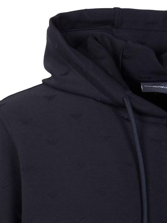 26SS 엠포리오 아르마니 후드 티셔츠 EM004867 AF13700 FC322 BLACK ALLOVER EAGLE - EMPORIO ARMANI