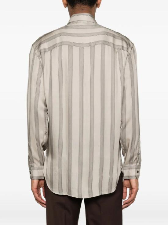 26SS 엠포리오 아르마니 긴팔 셔츠 EM005762 AF13285 F6216 BEIGE STRIPES LINEN - EMPORIO ARMANI