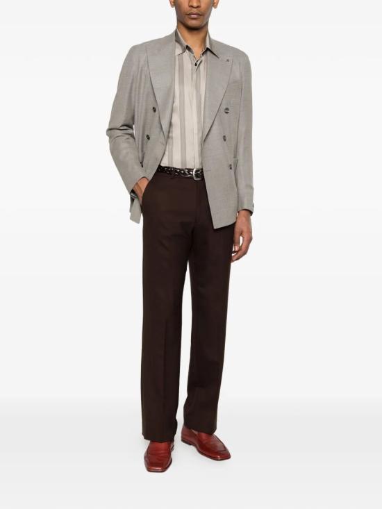 26SS 엠포리오 아르마니 긴팔 셔츠 EM005762 AF13285 F6216 BEIGE STRIPES LINEN - EMPORIO ARMANI