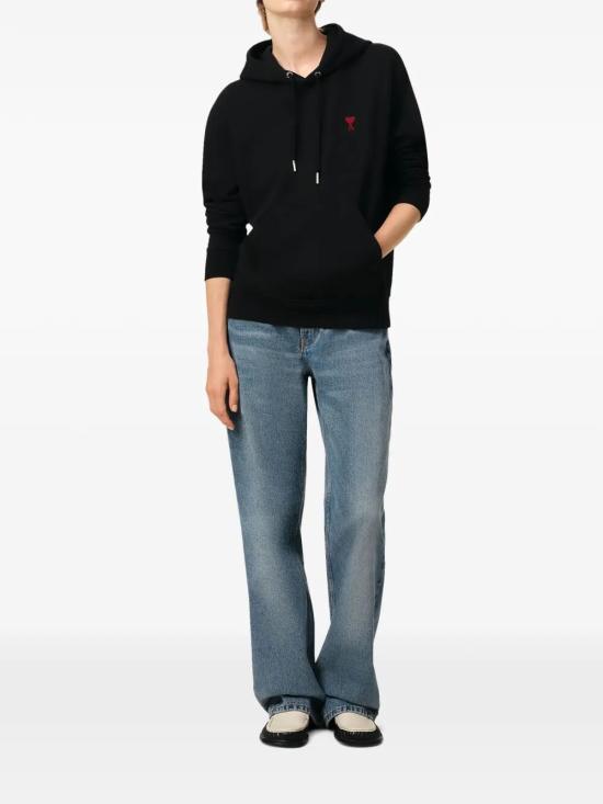 26SS 아미 후드 티셔츠 BFUSW235 730 098 001 BLACK - AMI